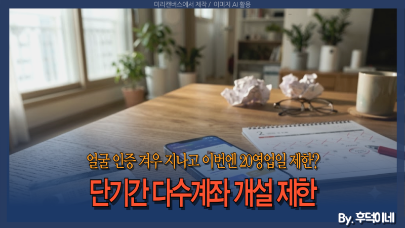 얼굴 인증 겨우 넘겼더니 20 영업일에 막혔다? 단기간 다수계좌 개설 제한
