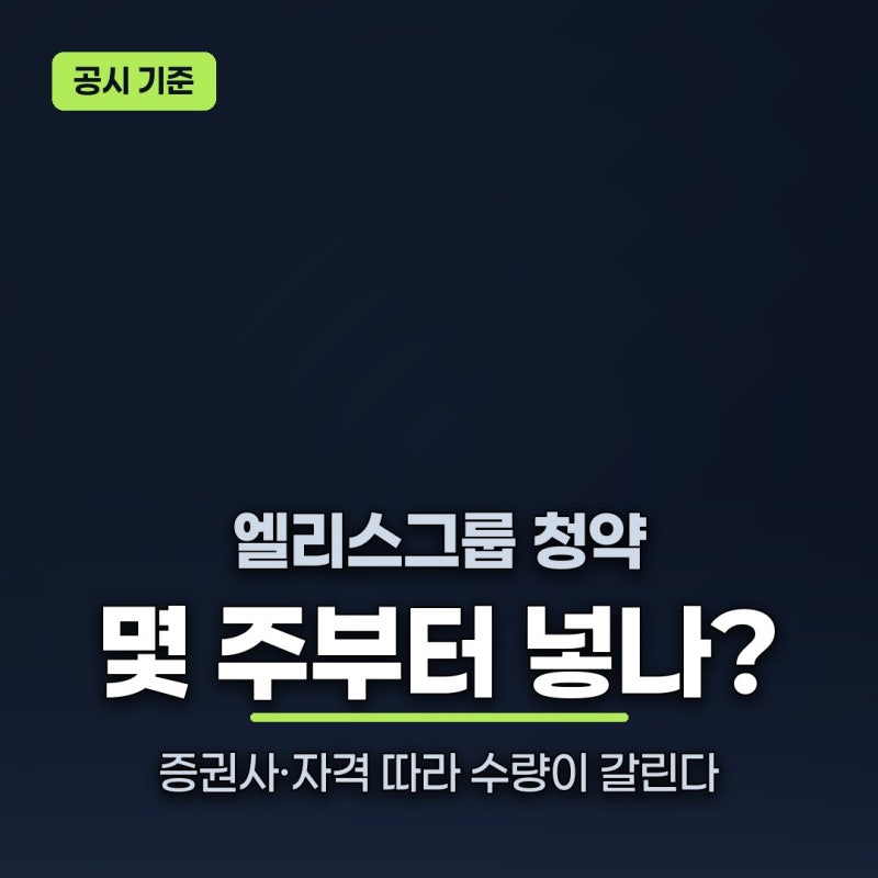 엘리스그룹 공모주 청약 한도 "억대에 철렁"… 문턱은 딱 하나