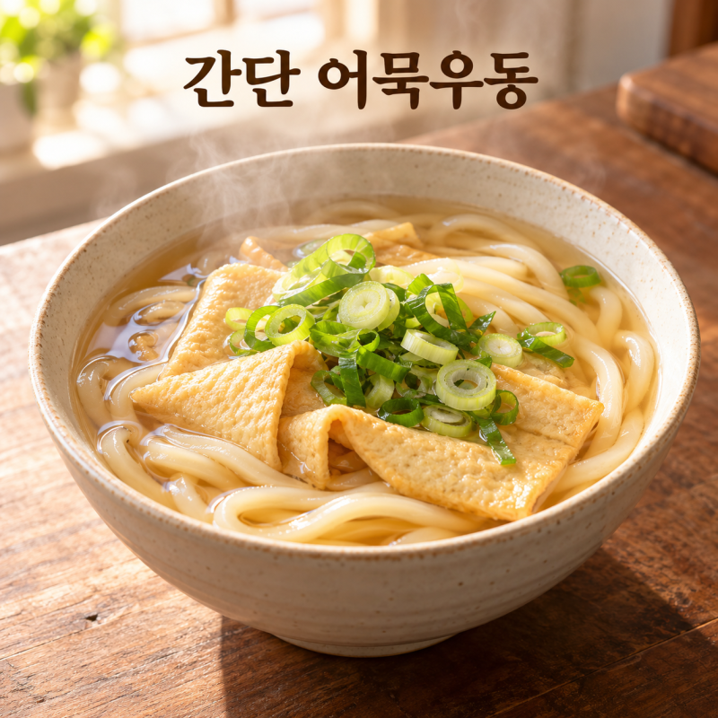 간단 어묵우동 만들기, 국물 간은 어묵 넣고 맞추세요