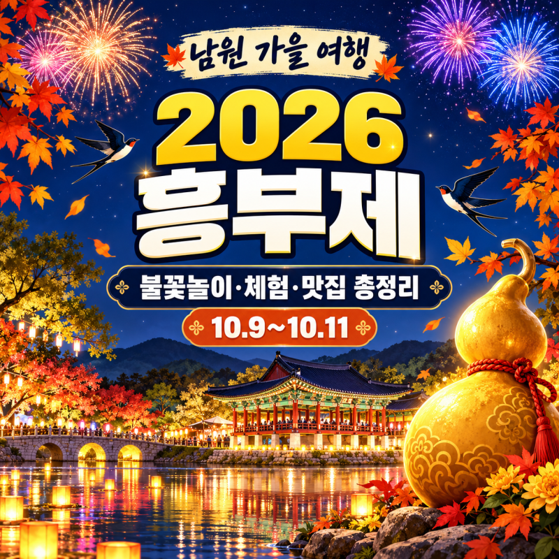 [ 2026 남원 흥부제 일정 총정리 ] 남원 광한루원 불꽃놀이·체험·맛집