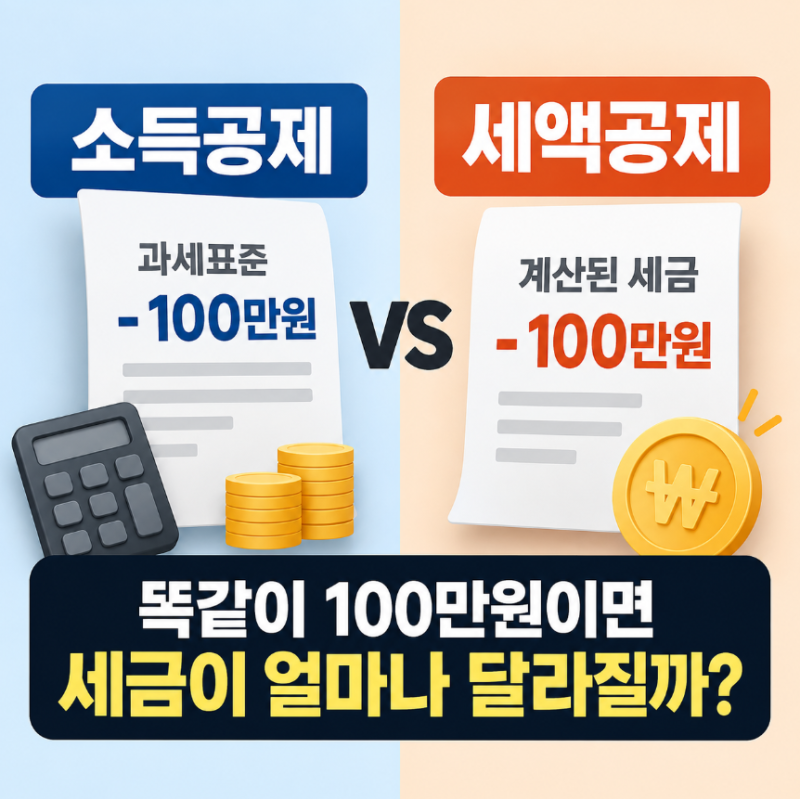 소득공제와 세액공제, 똑같이 100만원이면 얼마나 다를까?