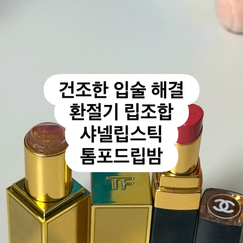 샤넬 루즈 코코 825와 톰포드 립밤, 건조한 입술에 함께 써본 조합
