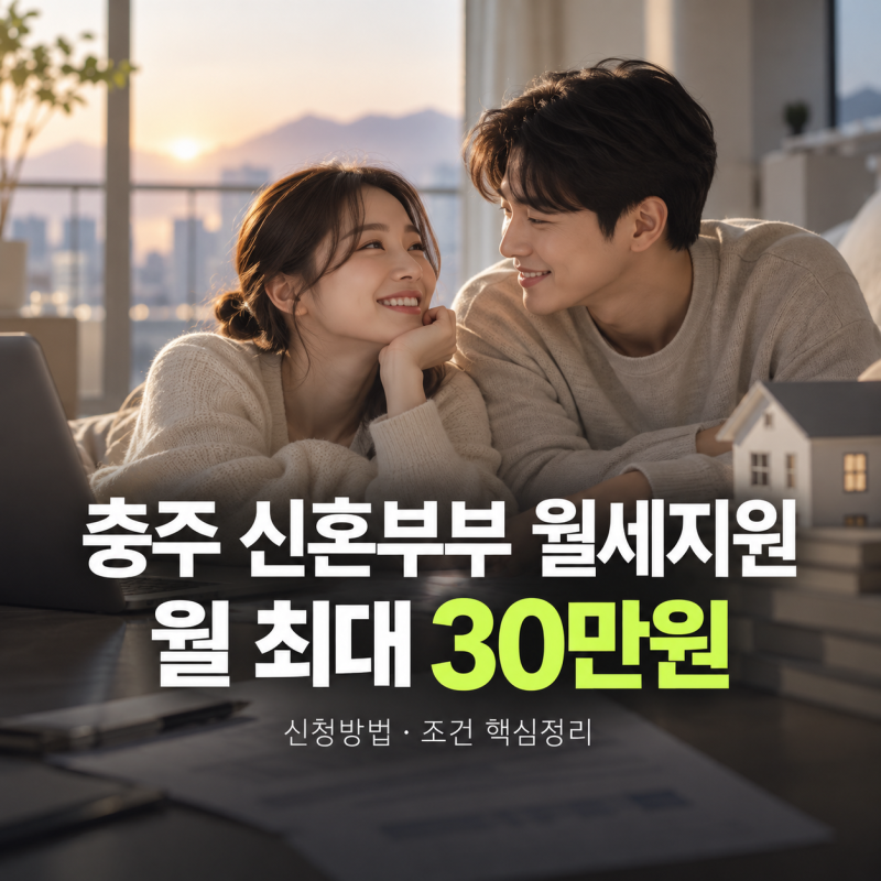 2026 충주 청년 신혼부부 월세지원, 최대 월 30만원 신청방법·조건