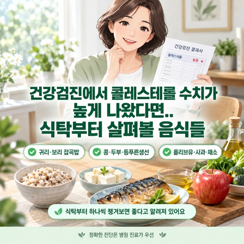 건강검진에서 콜레스테롤 수치가 높게 나왔다면.. 식탁부터 살펴볼 음식들
