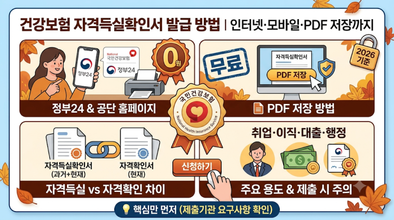 건강보험 자격득실확인서 발급 방법｜인터넷·모바일·PDF 저장까지 (+바로가기 링크 포함!)
