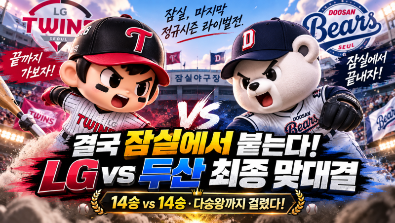 결국 잠실에서 붙는다! LG vs 두산 최종 맞대결｜임찬규·최민석 다승왕까지 걸렸다…KIA만 웃....