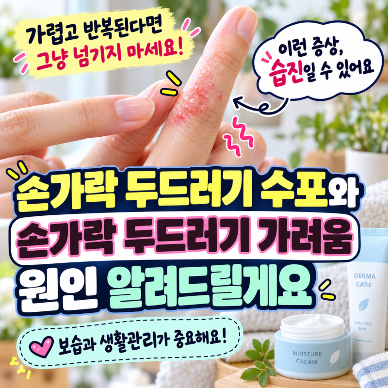 손가락 두드러기 수포와 손가락 두드러기 가려움 원인 알려드릴게요