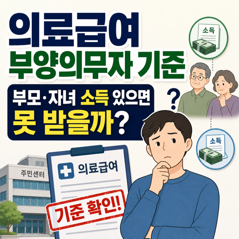 의료급여 부양의무자 기준｜부모·자녀 소득 있으면 못 받을까?
