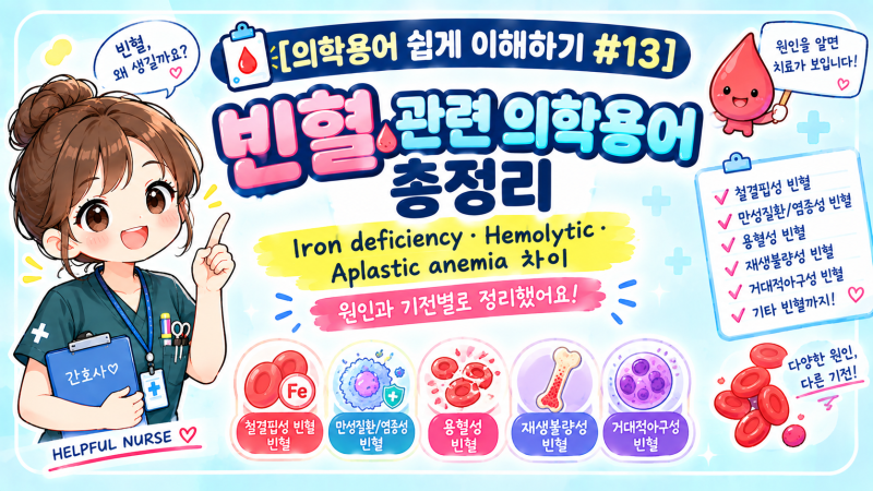 [의학용어 쉽게 이해하기 #13] Anemia(빈혈)관련 의학용어 총정리｜Iron deficiency·Hemolytic·Aplastic a....