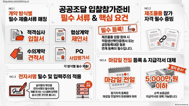 [공공조달관리사 2차] 08.공공조달 입찰참가준비 (입찰에참여하기 위해 필요한 제출서류를 ....