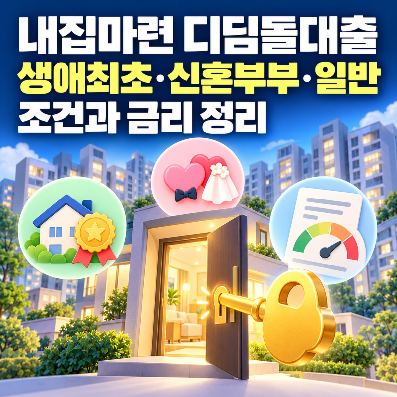 내집마련 디딤돌대출, 생애최초·신혼부부·일반 조건과 금리 정리
