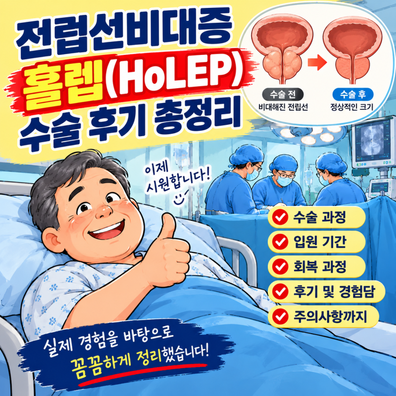 전립선비대증 홀렙(HoLEP) 수술 후기 총정리