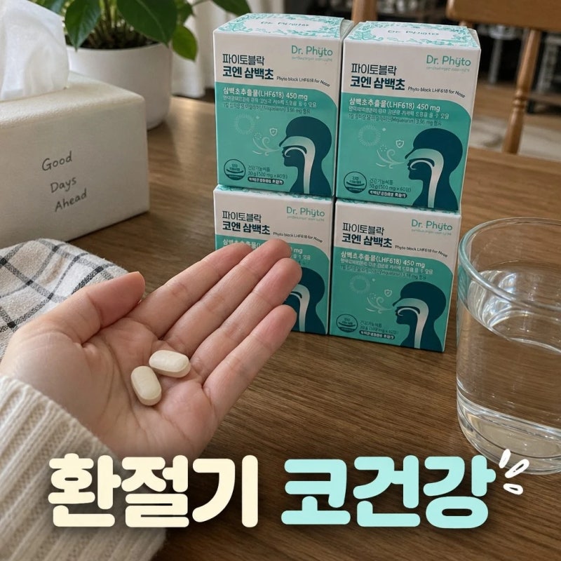 닥터파이토 파이토블락 코엔 삼백초추출물 LHF618 60정 4개 환절기 코건강 챙기기