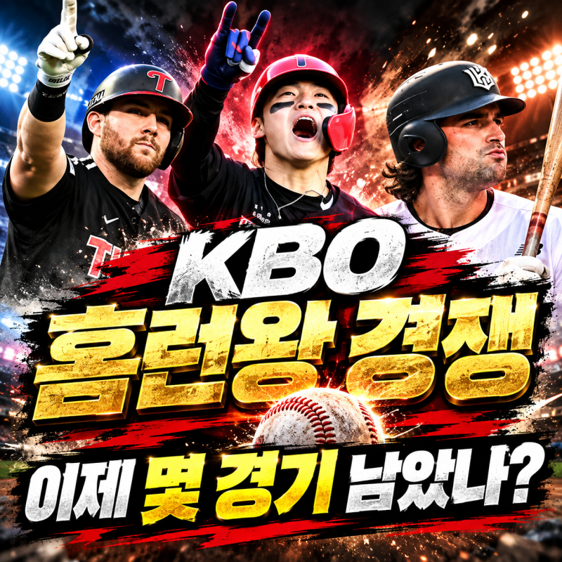 김도영 43·오스틴 41·힐리어드 41｜KBO 홈런왕 경쟁, 이제 몇 경기 남았나