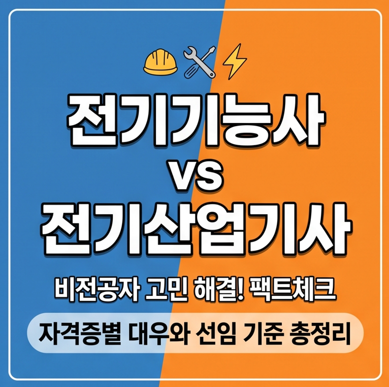 전기기능사 vs 전기산업기사 "비전공자인데 뭐부터 딸까?" 무제한 선임 기준과 취업 차이
