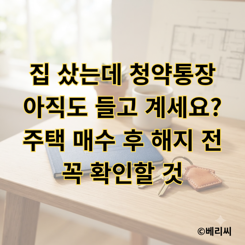 집 샀는데 청약통장 아직도 들고 계세요?｜주택 매수 후 해지 전 꼭 확인할 것