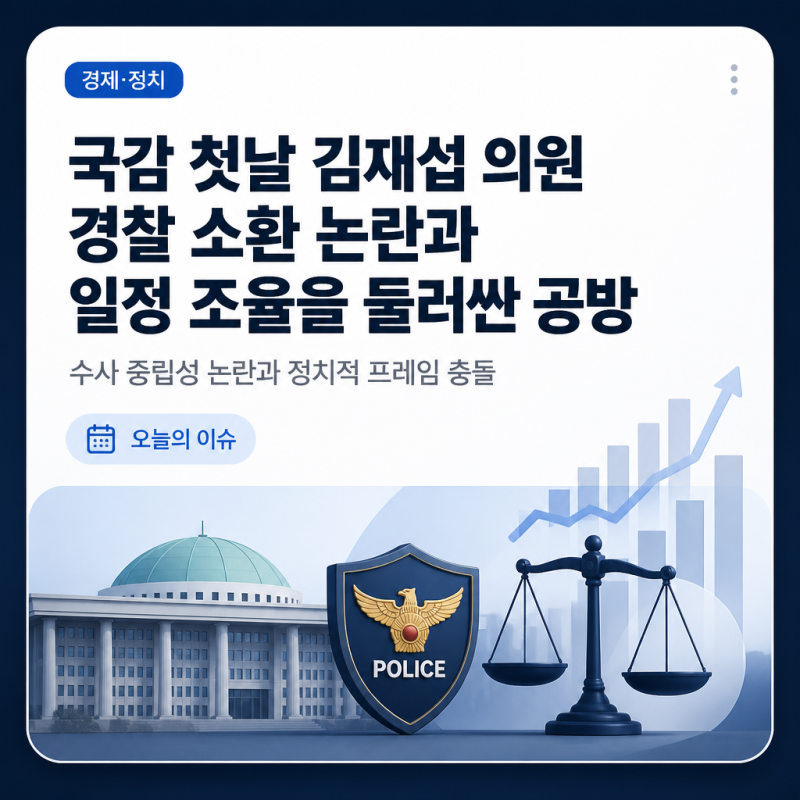 국감 첫날 김재섭 의원 경찰 소환 논란과 일정 조율을 둘러싼 공방