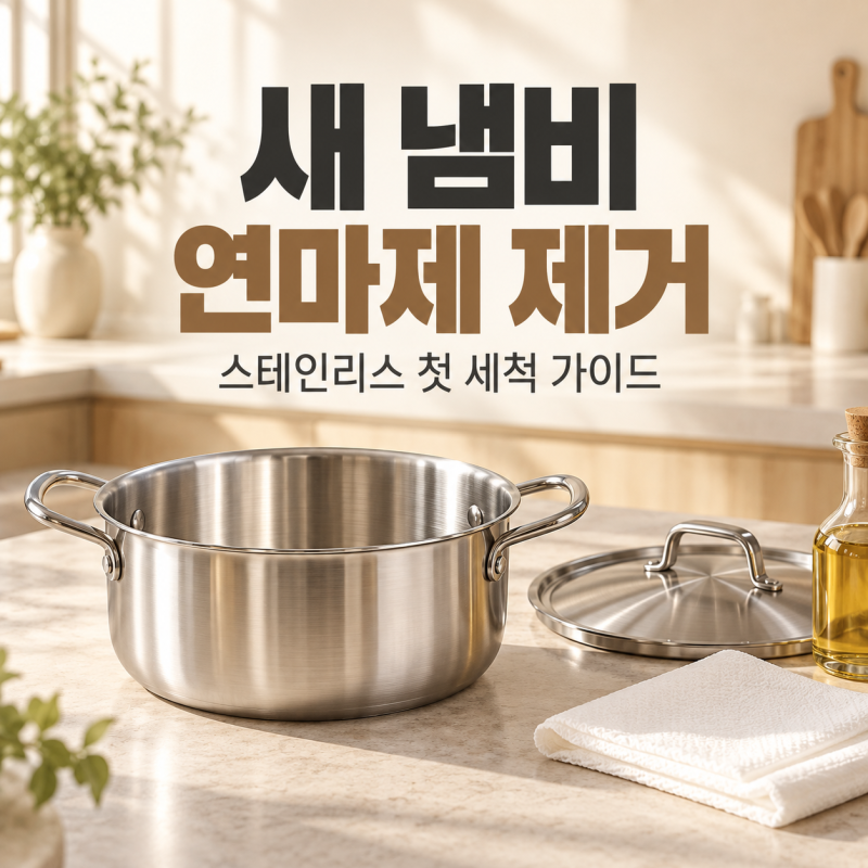 새 냄비 연마제 제거 방법｜스테인리스 냄비 첫 세척 순서