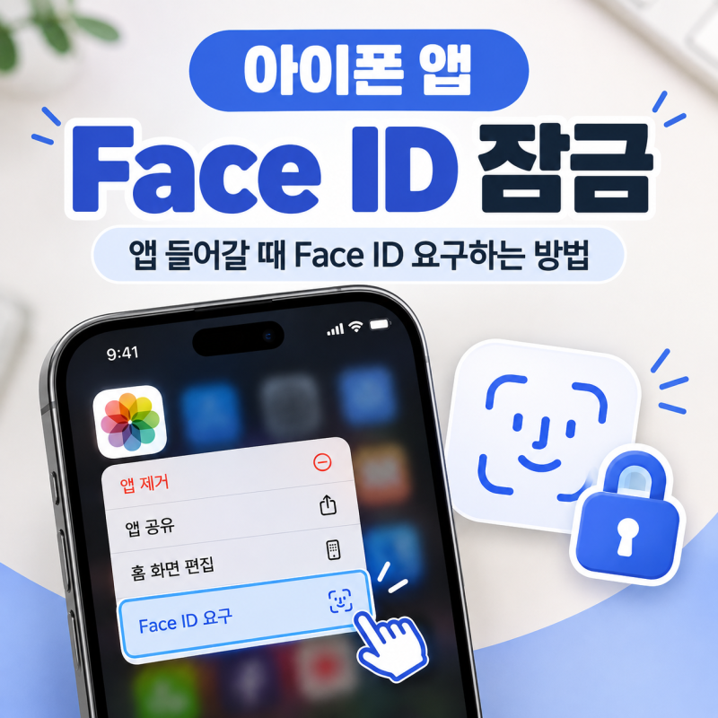 아이폰 앱 잠금 Face ID 설정 방법