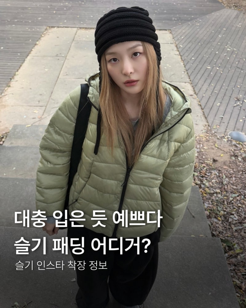 슬기 인스타 패션, 대충 입은 것 같은데 예쁘다… 이 패딩 어디 거?