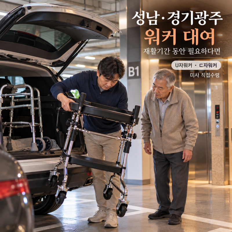 성남·경기광주 워커 대여 렌탈, 환자 집안 보행이 힘들 때 U자워커·ㄷ자워커 환자용 보행보....