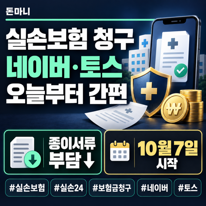 실손보험 청구 오늘부터 네이버·토스에서 끝, 실손24 이용방법 총정리