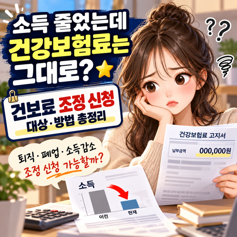 소득 줄었는데 건강보험료는 그대로라면?｜건보료 조정 신청 대상·방법