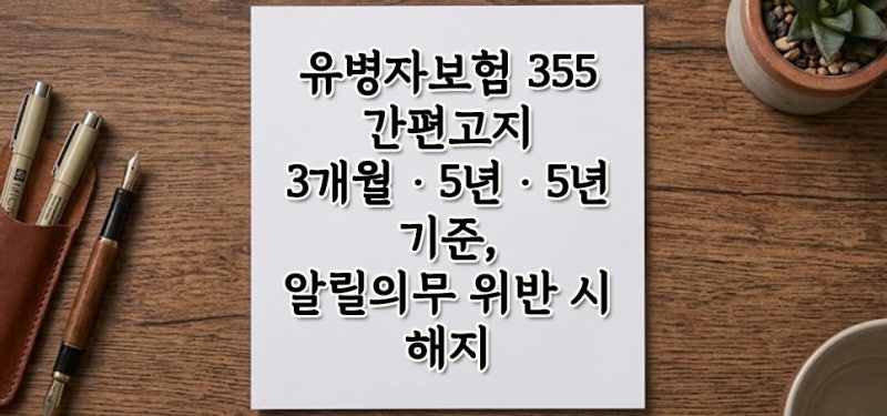 유병자보험 355 간편고지 기준과 알릴의무 위반 강제해지 방지법 총정리
