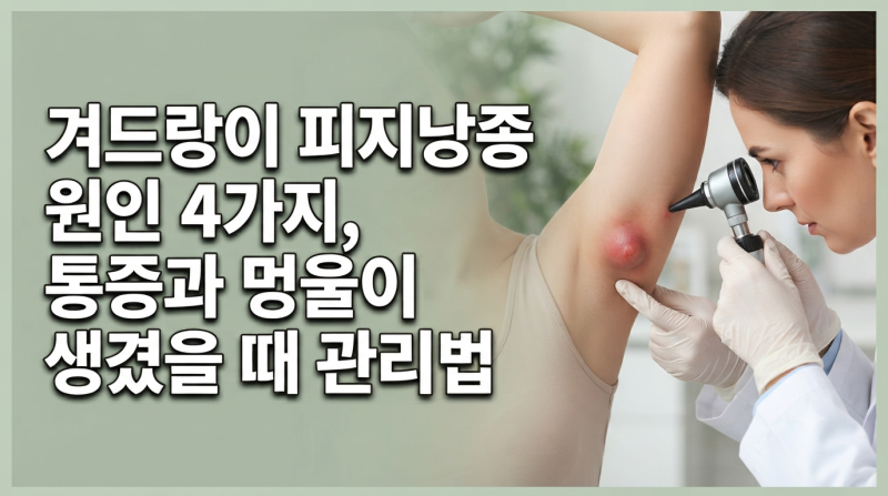 겨드랑이피지낭종 원인 4가지, 통증과 멍울이 생겼을 때 관리법