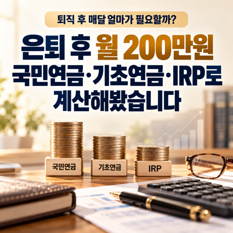 퇴직 후 매달 200만원 필요하다면? 국민연금·기초연금·IRP로 계산