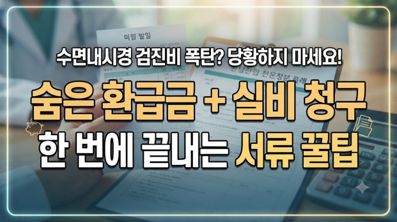 건강검진 수면내시경 비용 환급금 실비 청구 서류 꿀팁 대공개