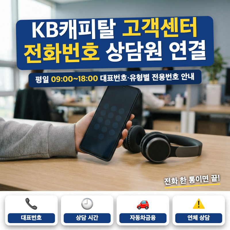 KB캐피탈 고객센터 전화번호 상담원 연결 (+ 신용대출 자동차금융 연체 번호, ARS 연결 순서)