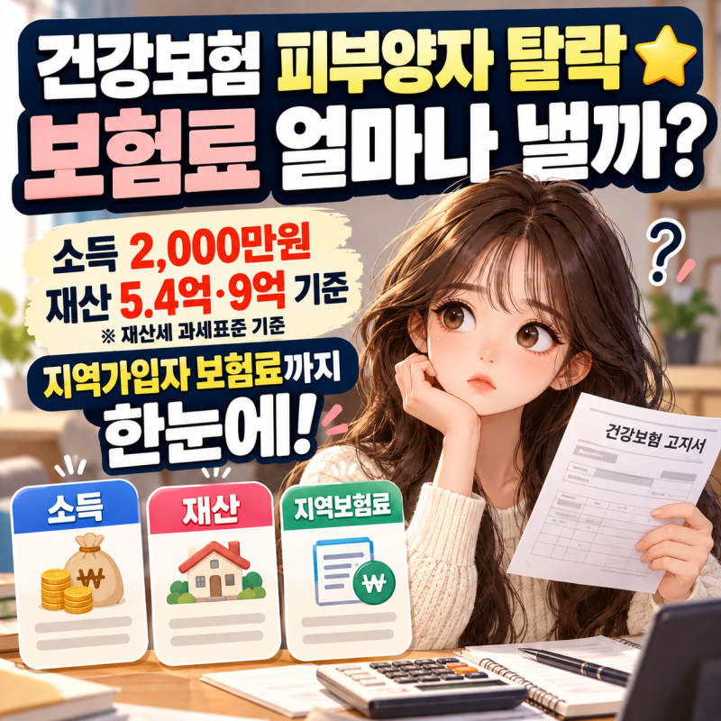 건강보험 피부양자 탈락하면 보험료 얼마나 낼까?｜소득·재산 기준 총정리