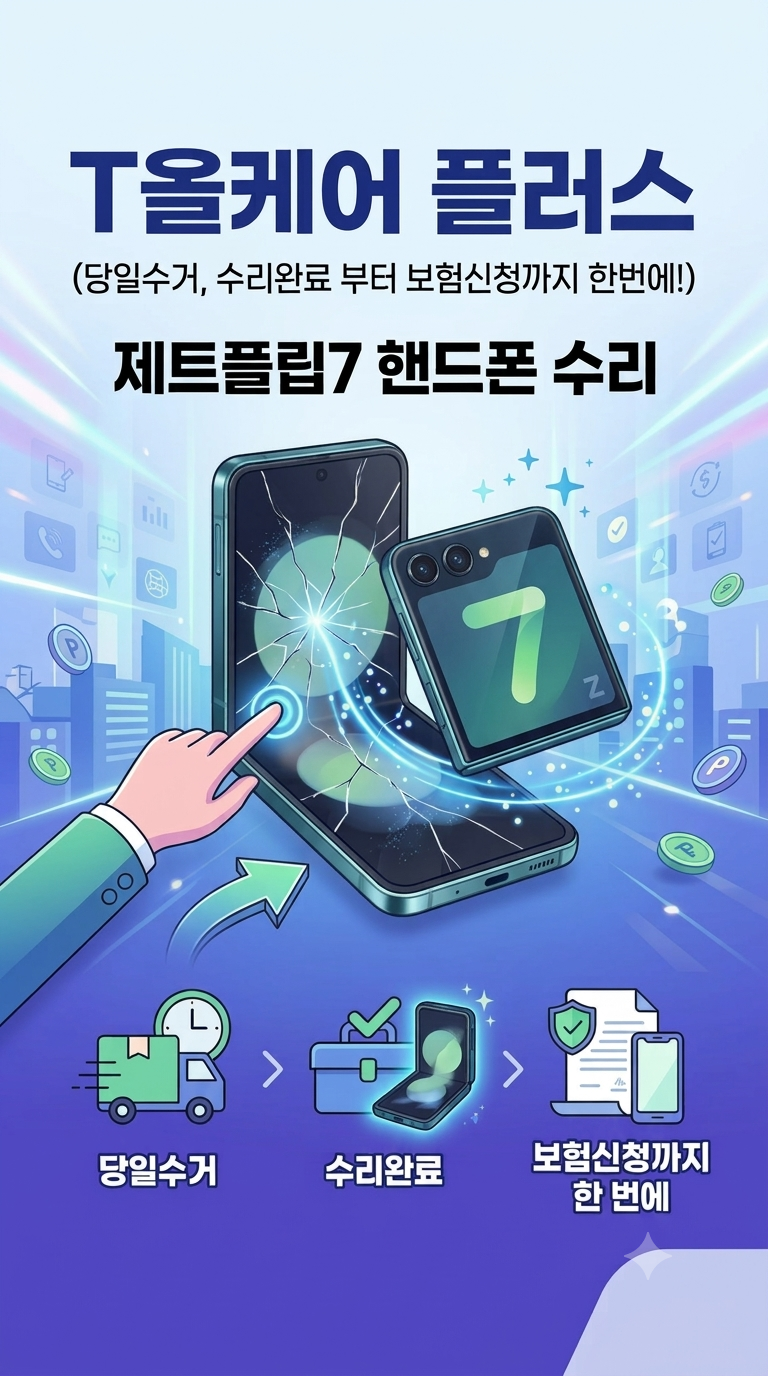 T 올케어 플러스 파손수리대행 ｜ 당일 수거 후 수리완료 부터 보험신청까지 한번에!