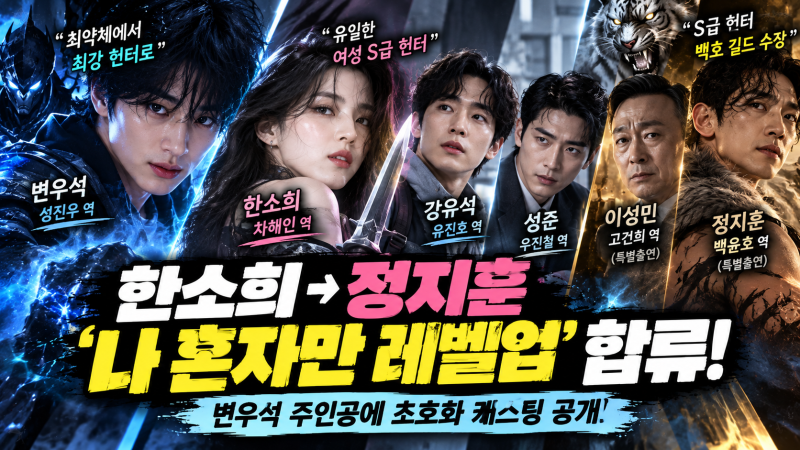 「넷플릭스 나 혼자만 레벨업 캐스팅 총정리｜변우석·한소희·강유석·성준·이성민·정지훈....
