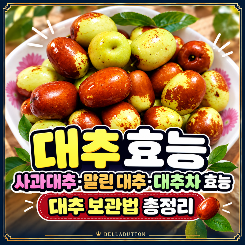 대추 효능, 사과대추·말린 대추·대추차 효능 대추 보관법 총정리