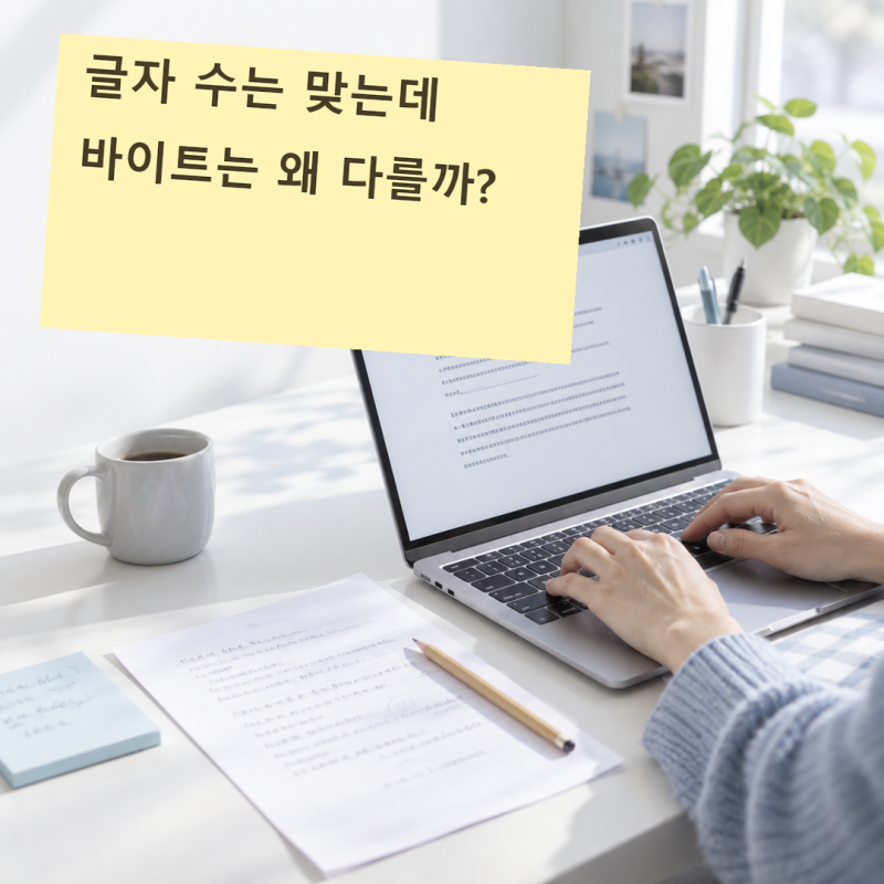 글자수 세기, 공백 포함·제외 글자 수와 바이트 확인하기