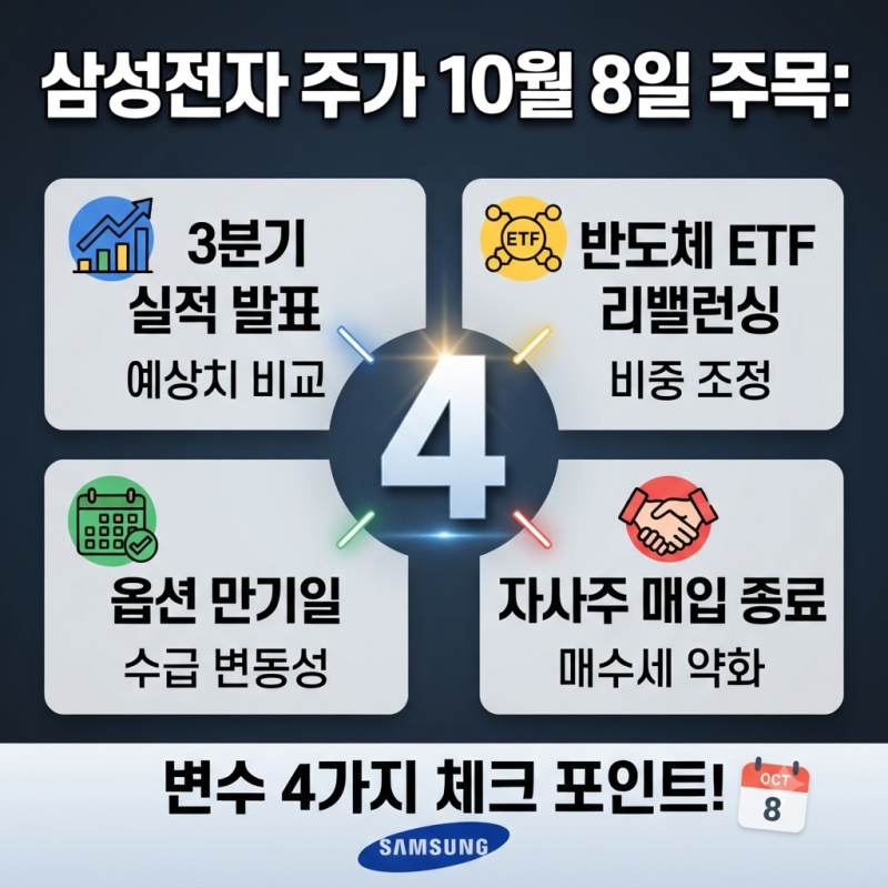 삼성전자 주가 10월 8일 주목…3분기 실적 앞두고 확인할 변수 4가지