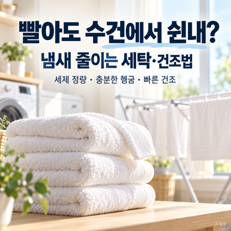 수건 빨아도 쉰내 나는 이유와 확실하게 냄새 없애는 세탁법