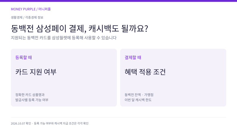동백전 삼성페이 등록 방법｜결제했는데 캐시백이 안 들어오는 이유