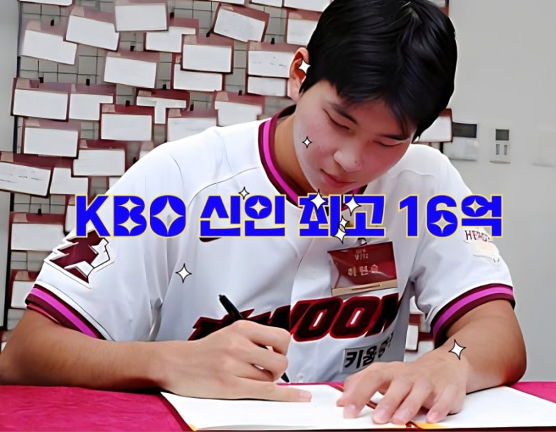 키움 하현승 16억 원 계약, 한기주 꺾고 KBO 신인 역대 최고액 신기록