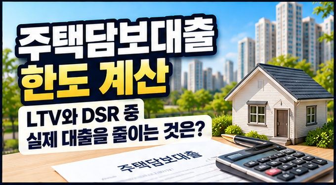 주택담보대출 한도 계산｜LTV와 DSR 중 실제 대출을 줄이는 것은?