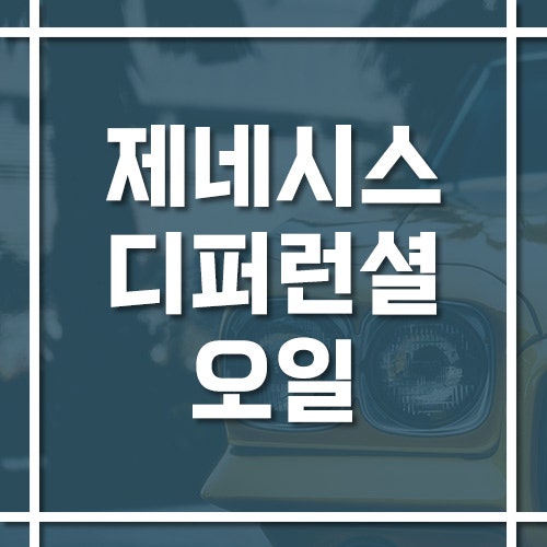 제네시스 디퍼런셜오일 교체 비용 및 교체 주기, 소음 나기 전 바꾸자!