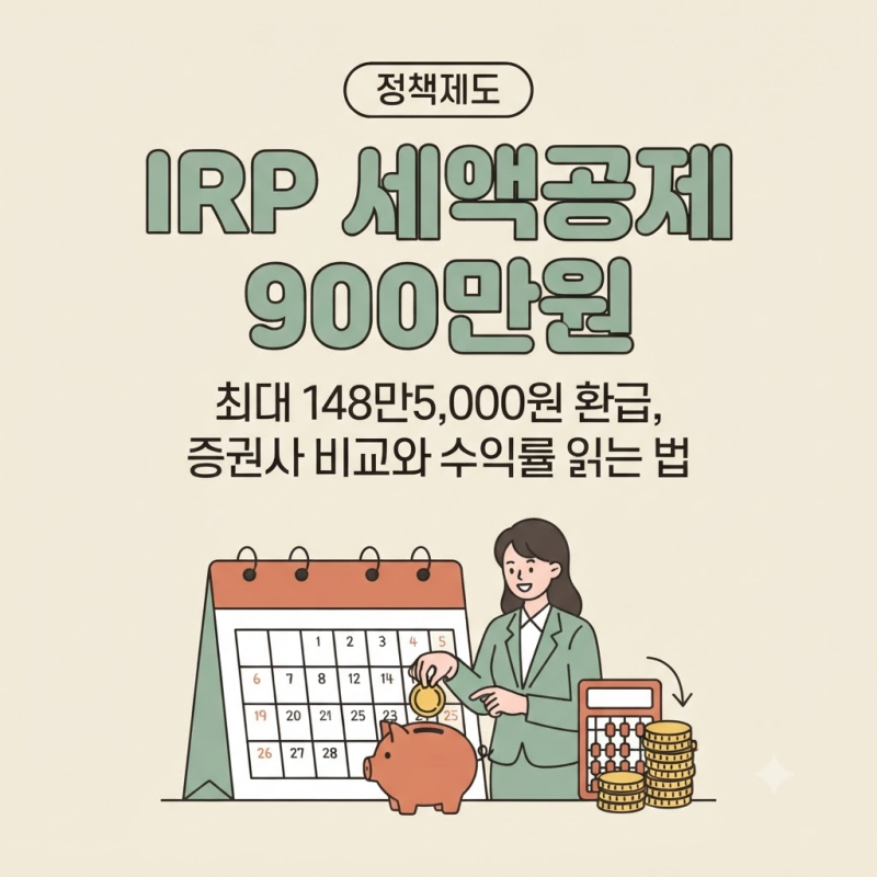 IRP 계좌 연말정산 세액공제 한도 900만원, 증권사 비교와 수익률 확인법 정리