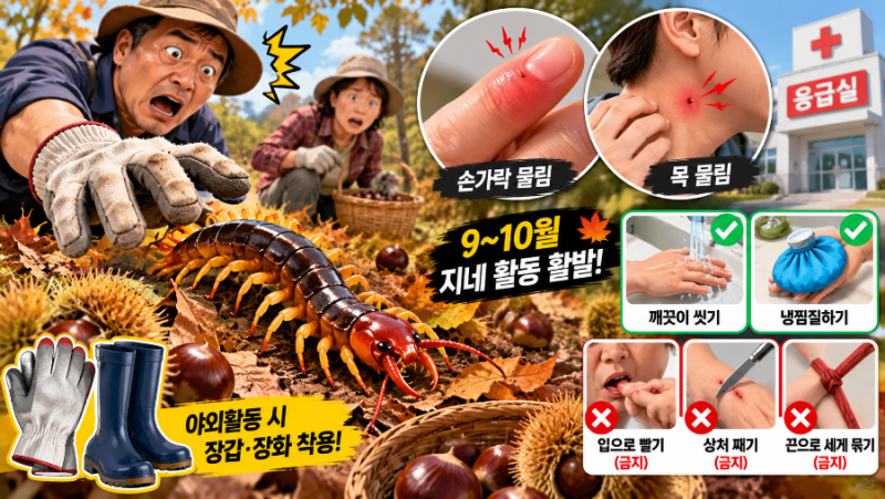 “밤 주우러 갔다가 손가락이 퉁퉁”…가을철 ‘지네’ 조심하세요
