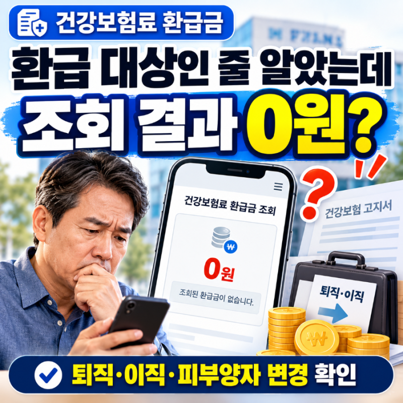 건강보험료 환급금 조회했는데 0원? 퇴직·이직했다면 이것부터 확인하자