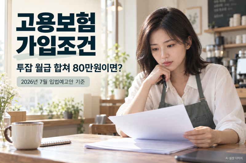 고용보험 가입조건, 투잡 월급 합쳐 80만원이면?