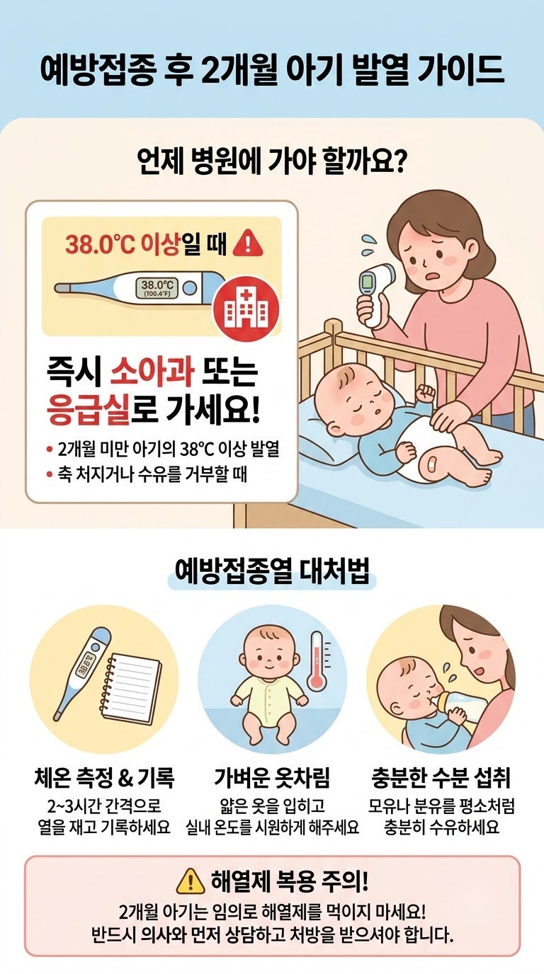 [예방접종] 아기 예방접종한 날 밤에 열나면? 2개월 첫 접종 후 부모가 확인할 것