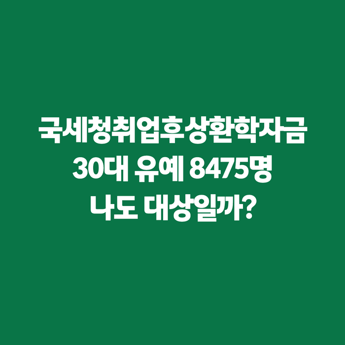 국세청 취업후상환학자금 상환유예, 30대가 더 많이 신청하는 이유와 신청 방법