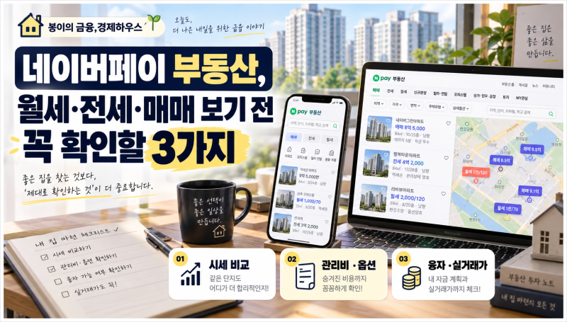 네이버페이 부동산, 월세·전세·매매 보기 전 꼭 확인할 3가지